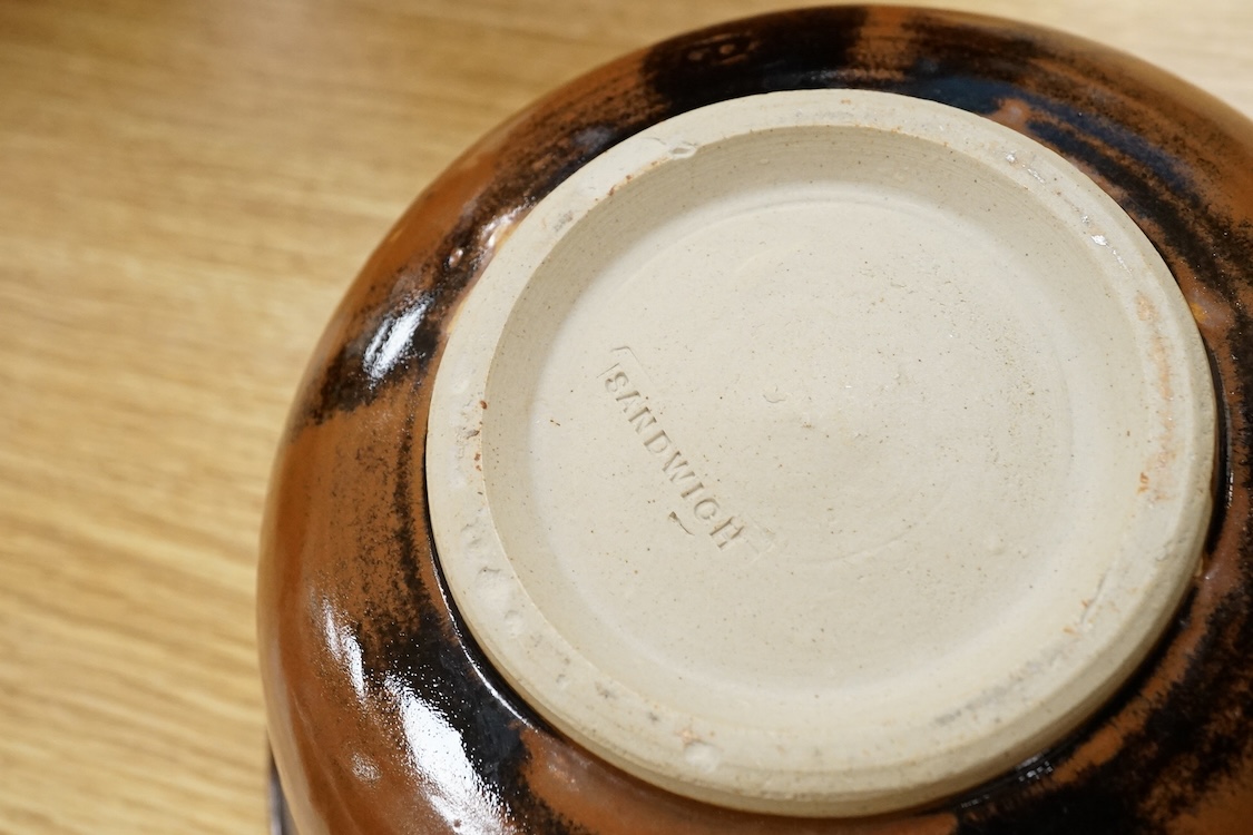 Muchelney and other studio pottery to include pots, a large vase and jug, largest 37cm high (10)